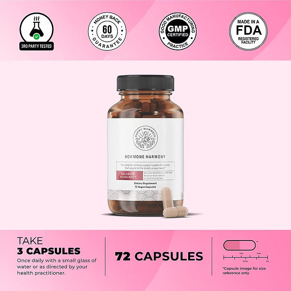 Hormone Harmony: Menopause Support for Weight Loss & Balance | 72 Vegan Capsules