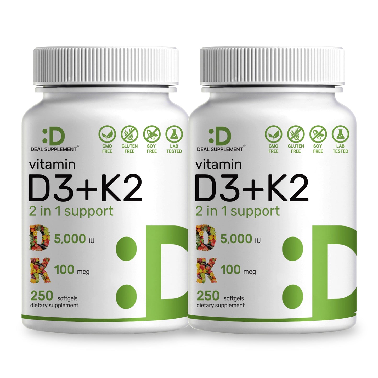 Vitamin D3 K2 5000IU Softgel, 250 Count-Shop