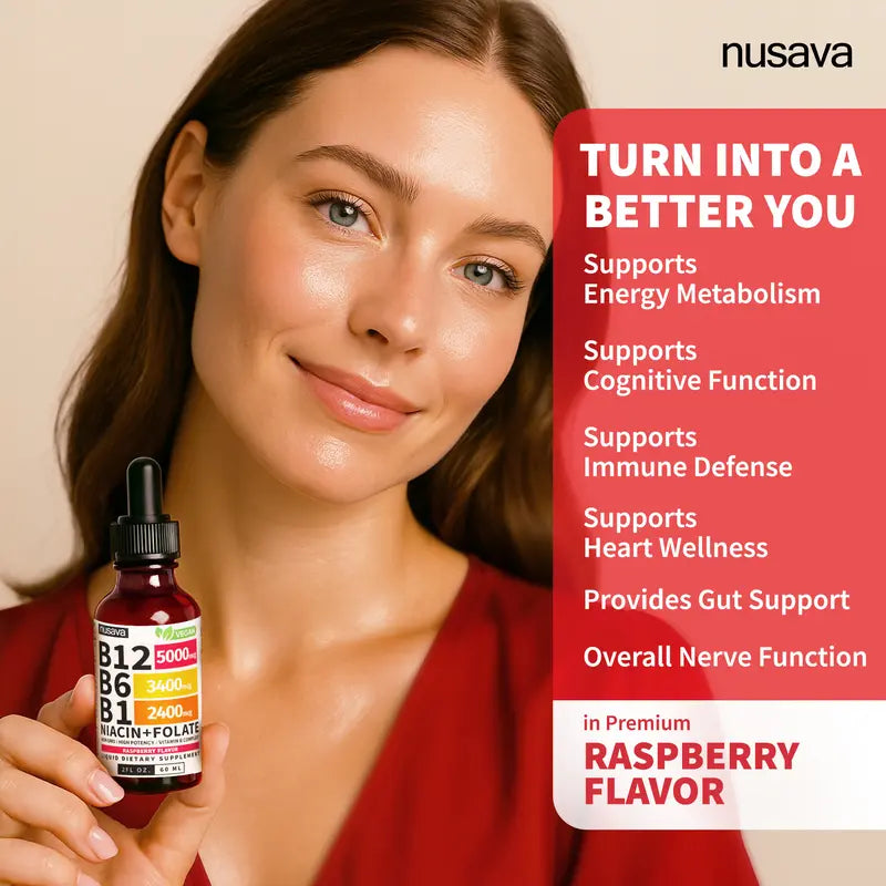(1-PACKRaspberry) Vitamin B12 Liquid Supplement Drops  - Edible Support for Energy, Brain & Heart, Non-GMO & Gluten-Free, 4 FI Oz-Shop
