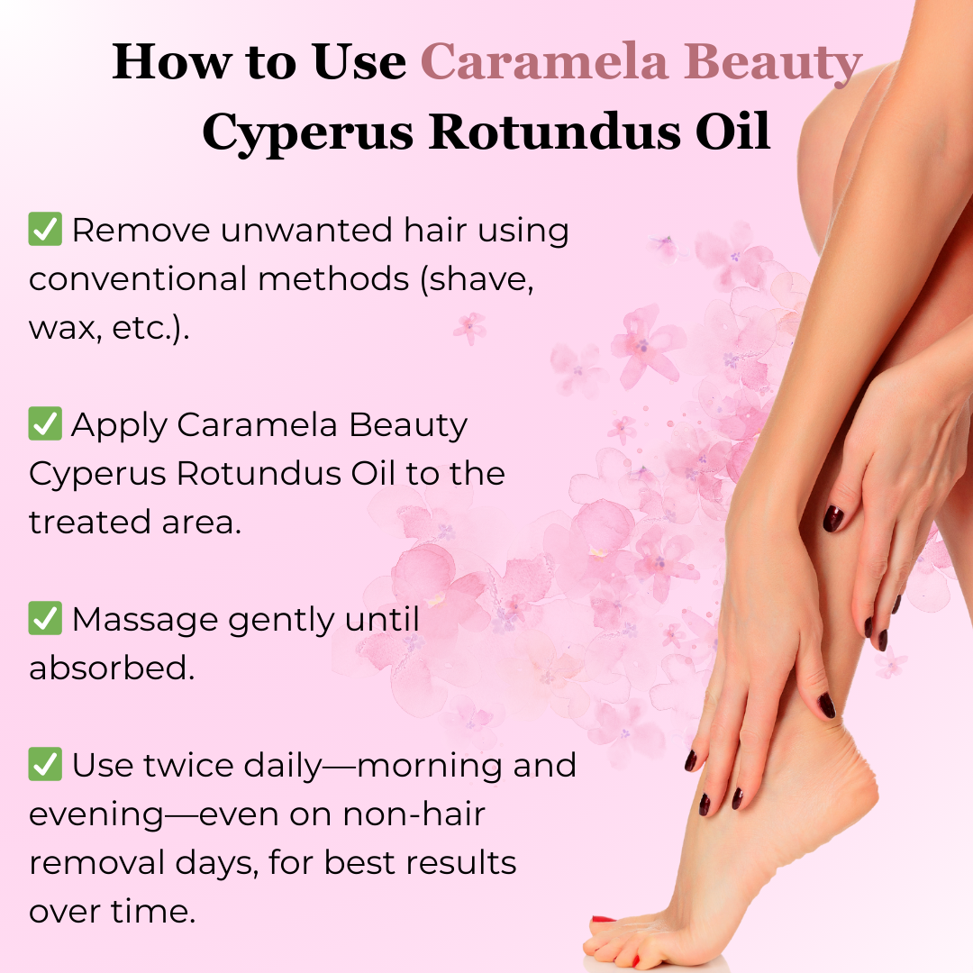 Caramela Beauty Cyperus Rotundus Oil for Natural Permanent Hair Reduction-Shop