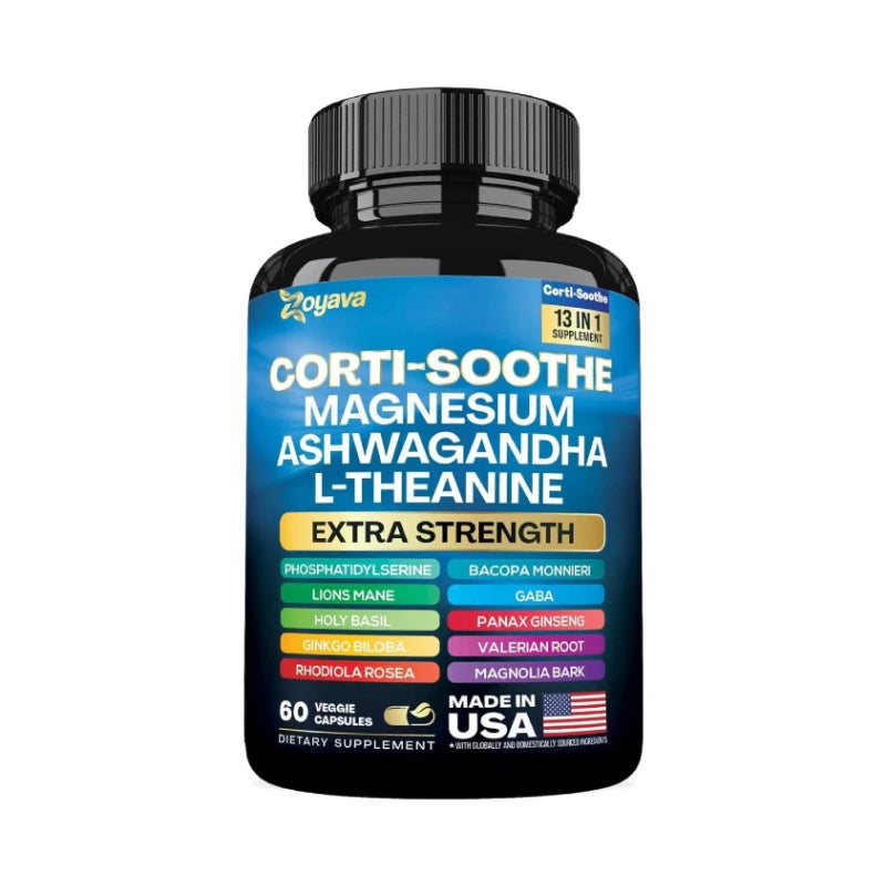 Cortisol Supplement Magnesium Glycinate 200mg -Root 60 Caps-Shop