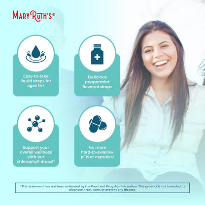 Chlorophyll Liquid Drops |  | Vegan | Non-Diluted Liquid Chlorophyll| Mulberry Derived Supplement for 14+ | Non-GMO | Delicious Minty Flavor | 2 Fl Oz-Shop