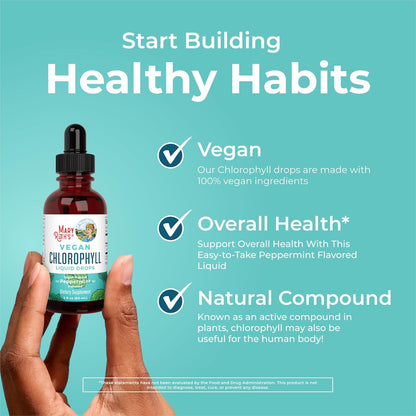 Chlorophyll Liquid Drops |  | Vegan | Non-Diluted Liquid Chlorophyll| Mulberry Derived Supplement for 14+ | Non-GMO | Delicious Minty Flavor | 2 Fl Oz-Shop