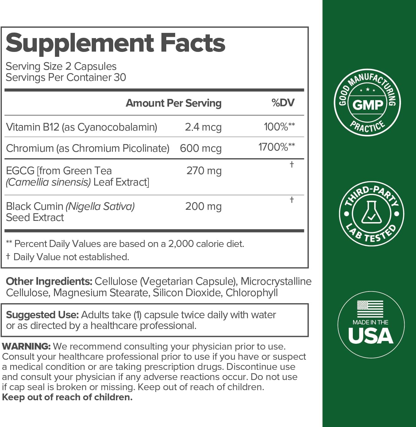 Women's Metabolism Support - Energy, Curb Cravings, Healthy Metabolism - Vegan Capsules, 30 Servings-Shop