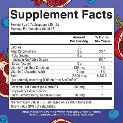 Daily Liquid Hair Formula - Hair Support - Thicker Hair for Women - Healthy Hair Habits - With SesZenBio - Biotin - Vitamin C - 16 fl oz-Shop