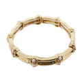 Gold Pearl Bar Accent Artisan Stretch Bangle Bracelet