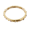 Gold Pearl, Crystal Artisan Stretch Bangle Bracelet