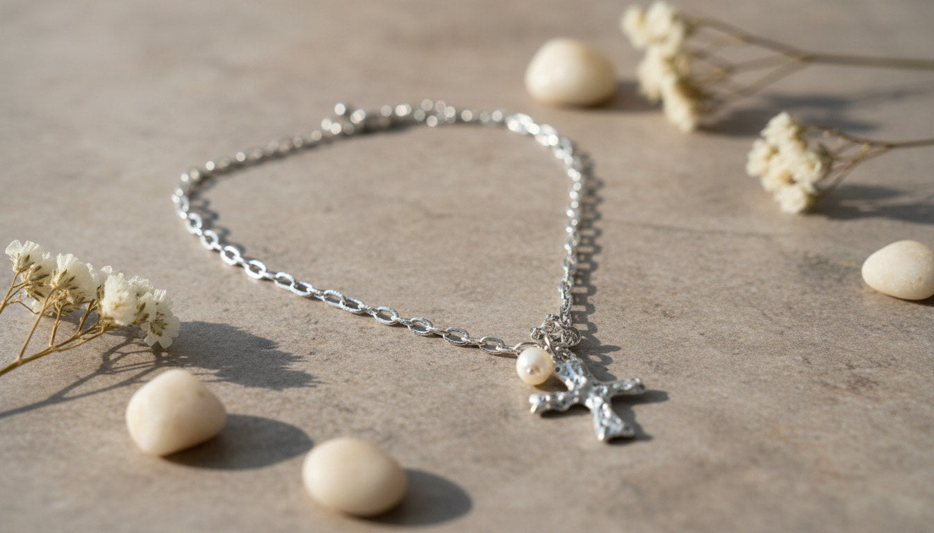 Silver-Tone Cross Pendant Necklace