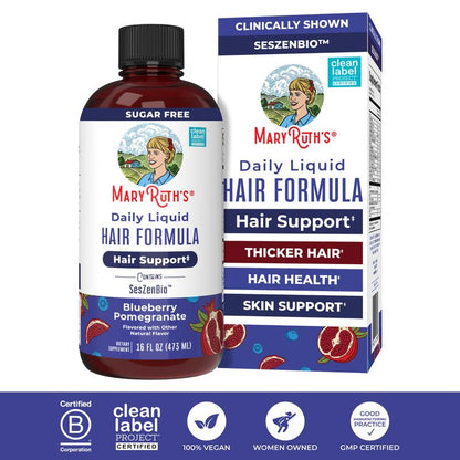 Daily Liquid Hair Formula - Hair Support - Thicker Hair for Women - Healthy Hair Habits - With SesZenBio - Biotin - Vitamin C - 16 fl oz-Shop