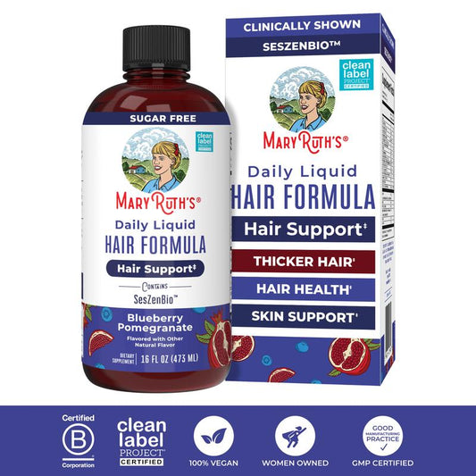 Daily Liquid Hair Formula - Hair Support - Thicker Hair for Women - Healthy Hair Habits - With SesZenBio - Biotin - Vitamin C - 16 fl oz-Shop