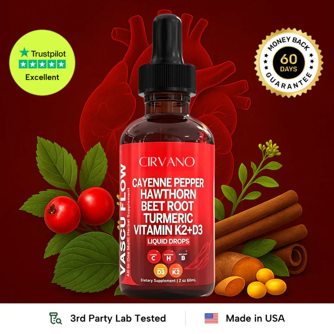 Cayenne Vascular Flow Liquid | Heart Health & Balanced Blood Pressure Support | Fast-Absorbing for Energy-Shop