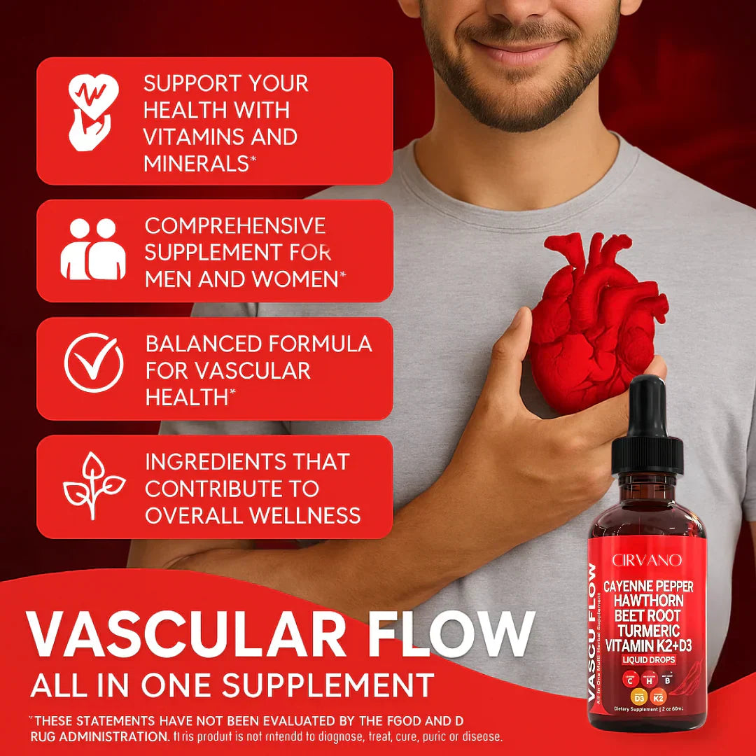 Cayenne Vascular Flow Liquid | Heart Health & Balanced Blood Pressure Support | Fast-Absorbing for Energy-Shop