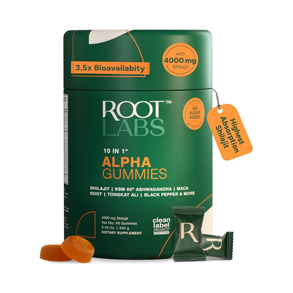 10-1 Alpha Gummies | 4000 mg Pure Himalayan Shilajit I KSM 66 Ashwagandha | Maca Root| Tongkat Ali |75% Fulvic Acid| No Sugar | GMO Free I Clean Lab Certified I 85+ Trace Minerals