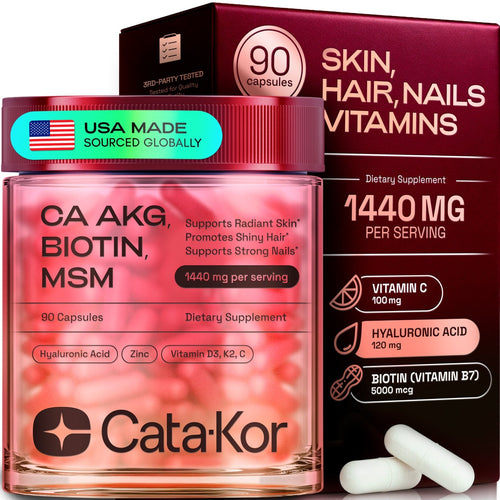 Cata-Kor Skin, Hair & Nails Supplement – Ca AKG, MSM, Hyaluronic Acid, Biotin-Shop