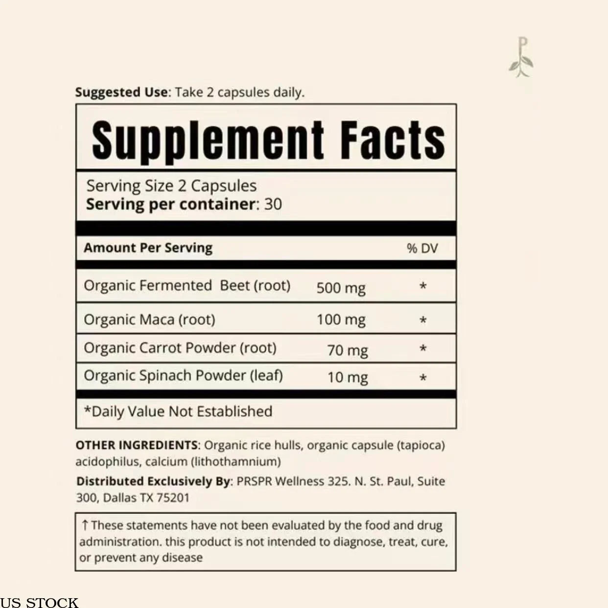 Vegan Beet Root + Maca Capsules Boosts Health & Physical Performance 60 Count