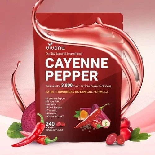 Cayenne Pepper Softgels Supplement, Supports Leg Vein, 240 Softge /1 Bag....