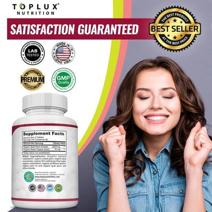 -TopLux Organic Beet Root 2040mg –90Tablets – Energy, Circulation & Antioxidant-