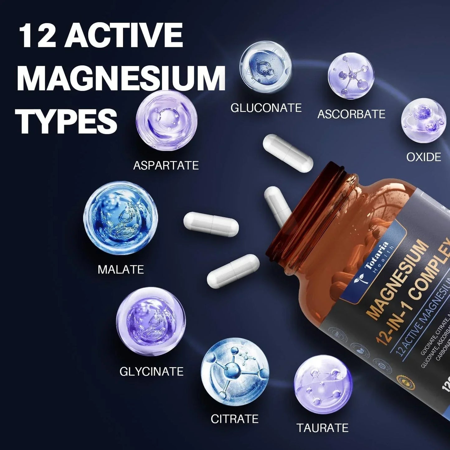 Magnesium 12 in 1 Complex 700mg - Glycinate Citrate Malate Taurate