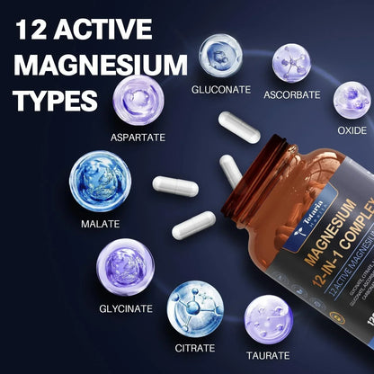 Magnesium 12 in 1 Complex 700mg - Glycinate Citrate Malate Taurate
