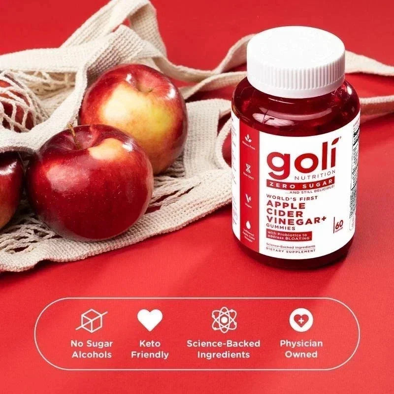 3 Bottles Goli Zero Sugar Best Seller Trio Set Gummies, 60 Counts Per Bottle