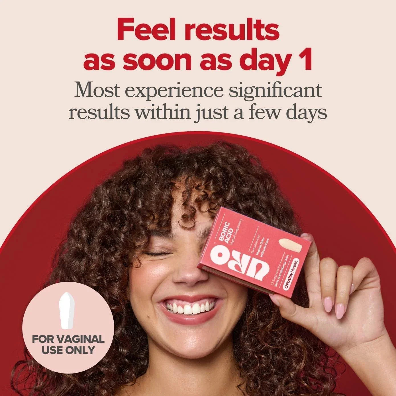 Boric Acid Vaginal Suppository – with Lactic Acid, and Aloe for Fast Relief and