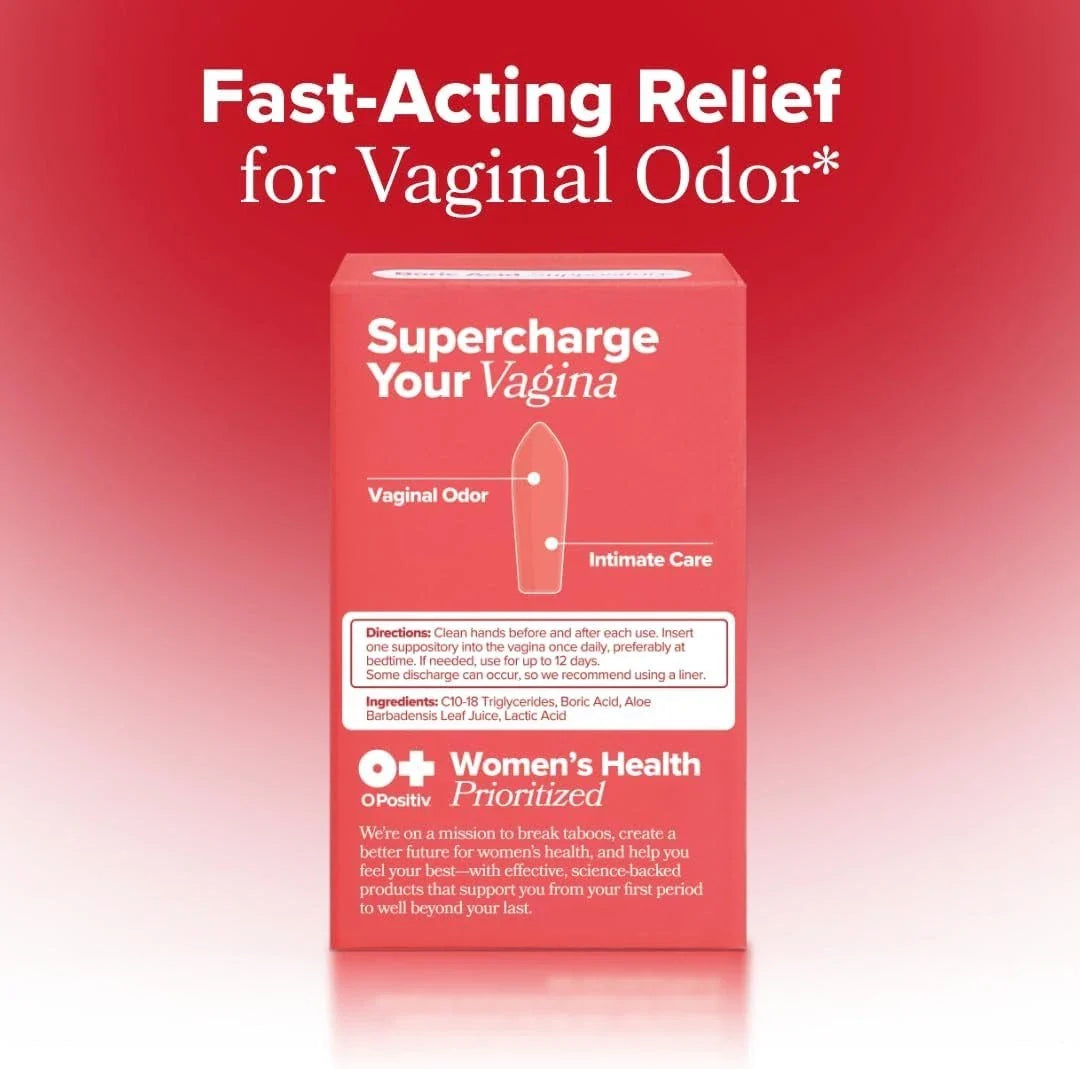 Boric Acid Vaginal Suppository – with Lactic Acid, and Aloe for Fast Relief and