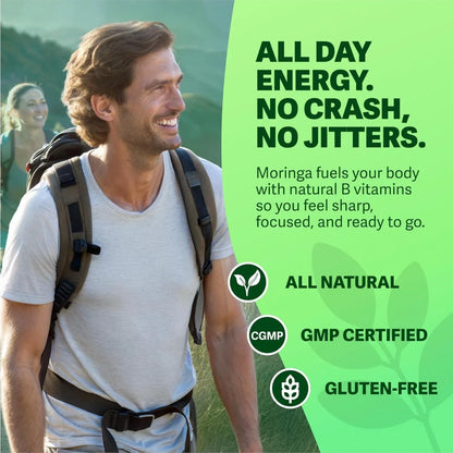 60 Count Moringa Capsules Pure Moringa Powder, Immune & Gut Health Superfood-Shop