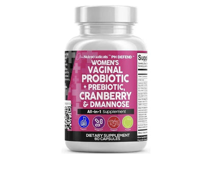 Clean Nutraceuticals Vaginal Probiotics for Women + Prebiotics 20 Billion Cranbe