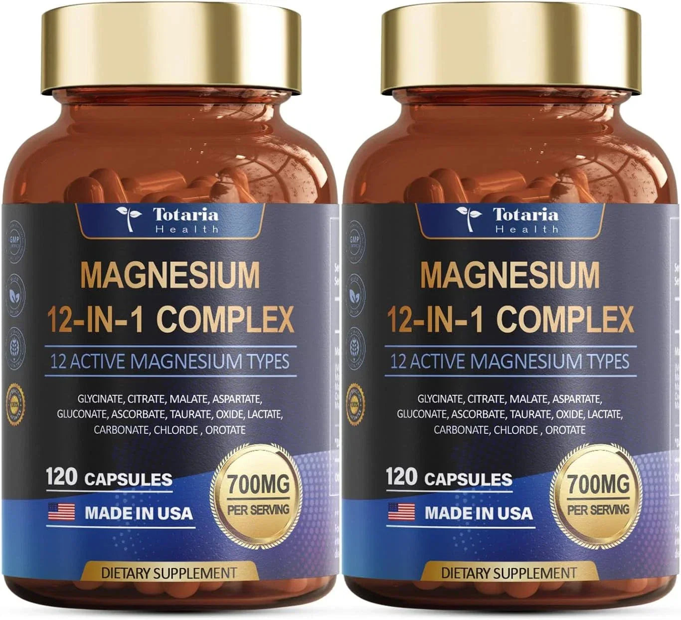 Magnesium 12 in 1 Complex 700mg - Glycinate Citrate Malate Taurate