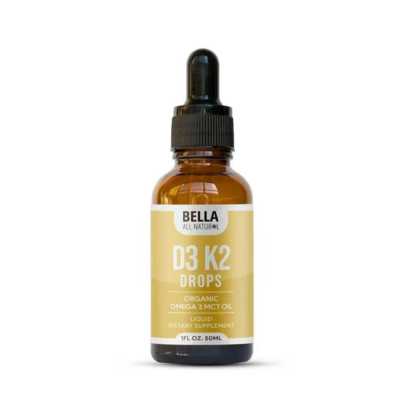 Bella All Natural D3 K2 Drops Organic Omega 3 MCT Oil 50ml Supplement for Daily