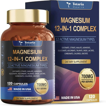 Magnesium 12 in 1 Complex 700mg - Glycinate Citrate Malate Taurate