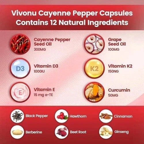 Cayenne Pepper Softgels Supplement, Supports Leg Vein, 240 Softge /1 Bag....